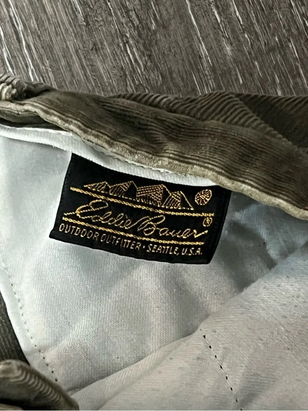 Vintage 70s Eddie Bauer Corduroy Baggy Pants 34x27 Green Cuffed Pleated Skate
